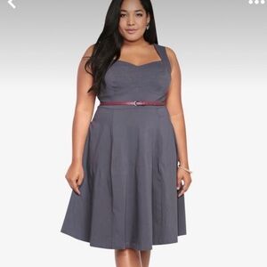 Torrid Charcoal Midi swing Dress (no belt)